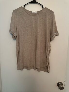 89th & Madison Beige Crewneck Tee